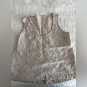 Khaki Linen Top ( Size s/m)